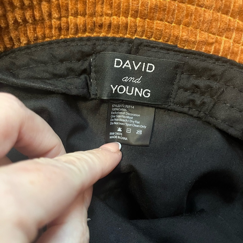 Nwot David & Young Bucket Hat OSFM Rust Brown Corduroy 100% Cotton Unisex - Picture 4 of 4